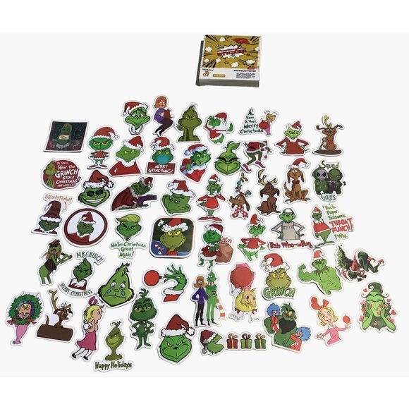 Unbranded Other - 50 The Grinch Who Stole Christmas Stickers Vinyl Dr. Suess Cindy Lou Crafts